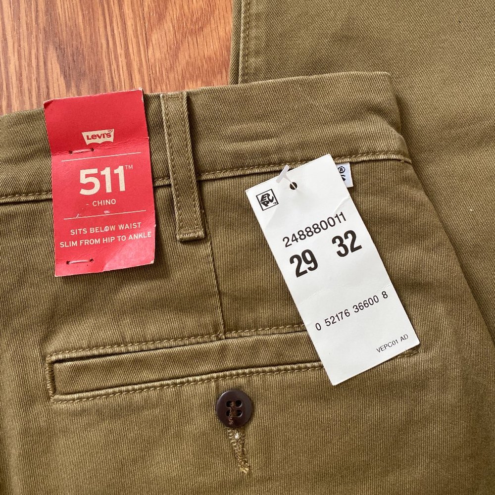 LEVI’S Levis Mens 511 Slim Fit Welt Chino Pants M - Picture 6 of 7